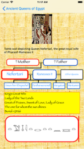 Queen's Family Tree, Titles and Cartouche