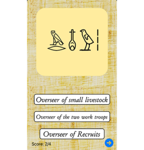 Hieroglyph Flashcard of a title