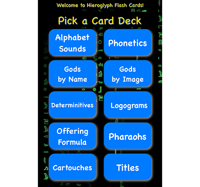 Choose from 10 different flashcard decks